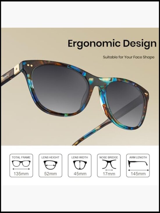 Polarized Cat Eye Sunglasses UV 400 Protection Acetate Frame Small Face main image 7
